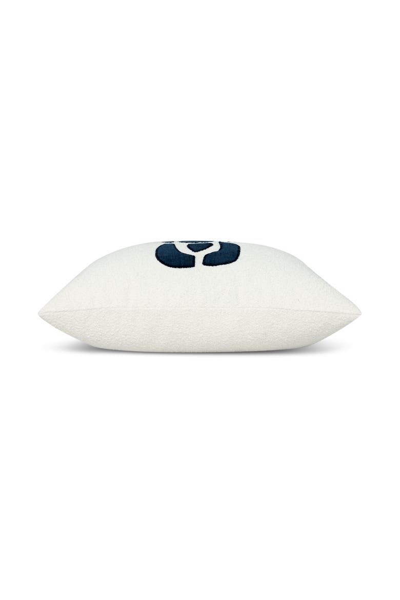 Resonate Hand Applique Velvet & Boucle Indoor & Outdoor Woven Accent Pillow, Alternate, color, Indigo