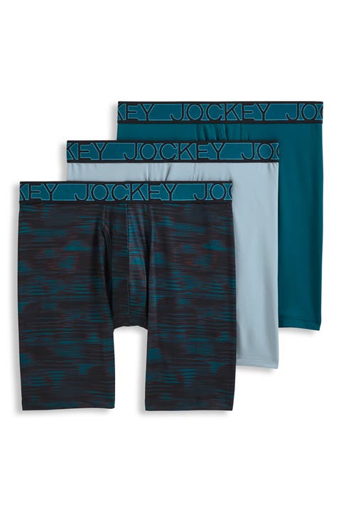 Men's Active Microfiber 9" Long Leg Boxer Brief - 3 Pack