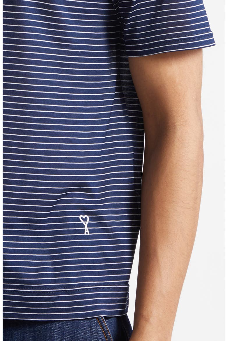 Classic Fit Stripe T-Shirt, Alternate, color, ENCRE/ BLANC