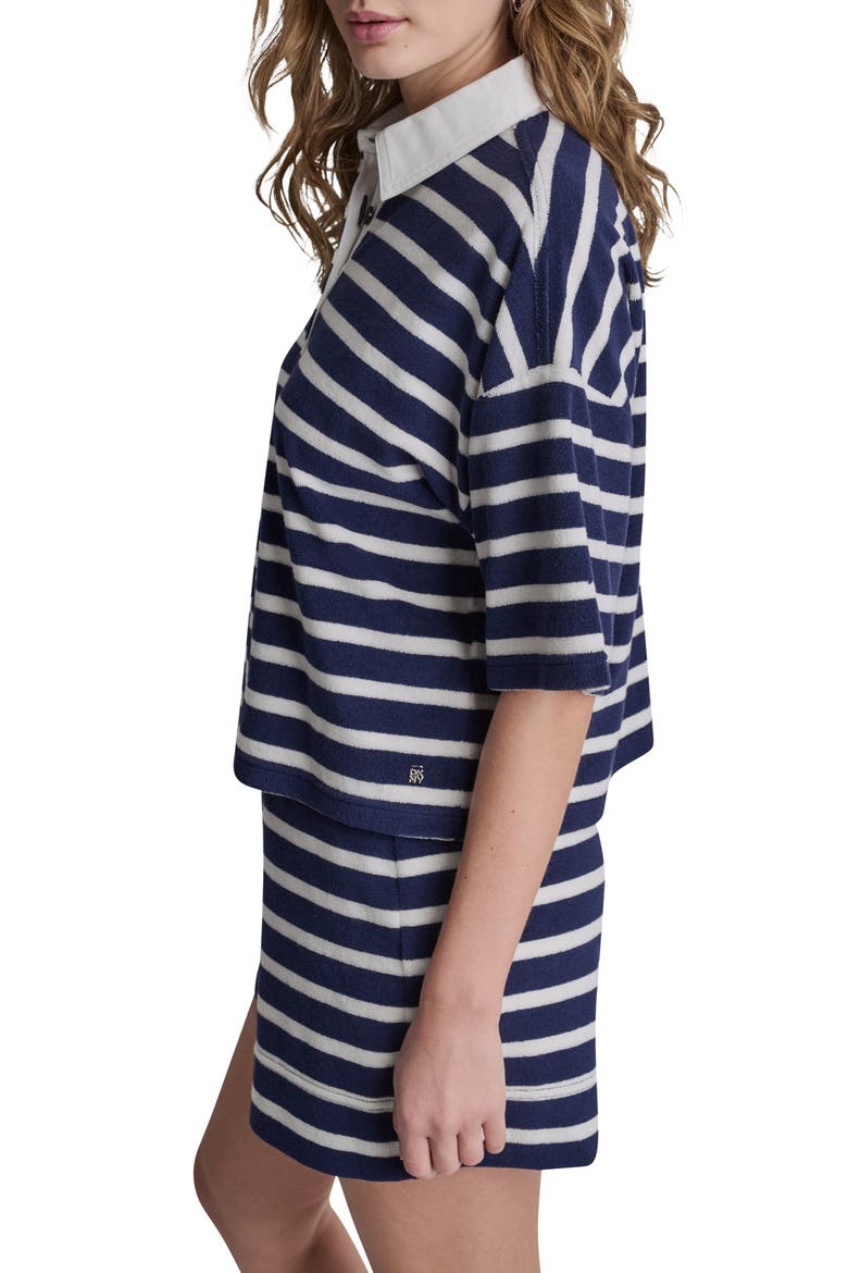 Stripe Terry Polo, Alternate, color, PEACOAT/ EG
