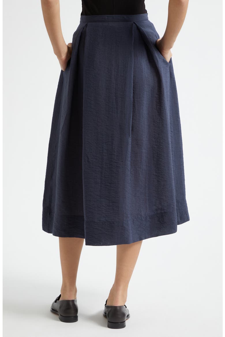 Techno Crepe Midi Skirt, Alternate, color, NAVY