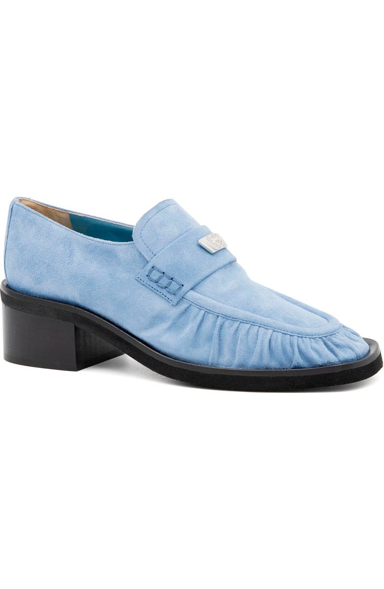 Valentina Rangoni Cortina Block Heel Loafer, Main, color, Light Blue