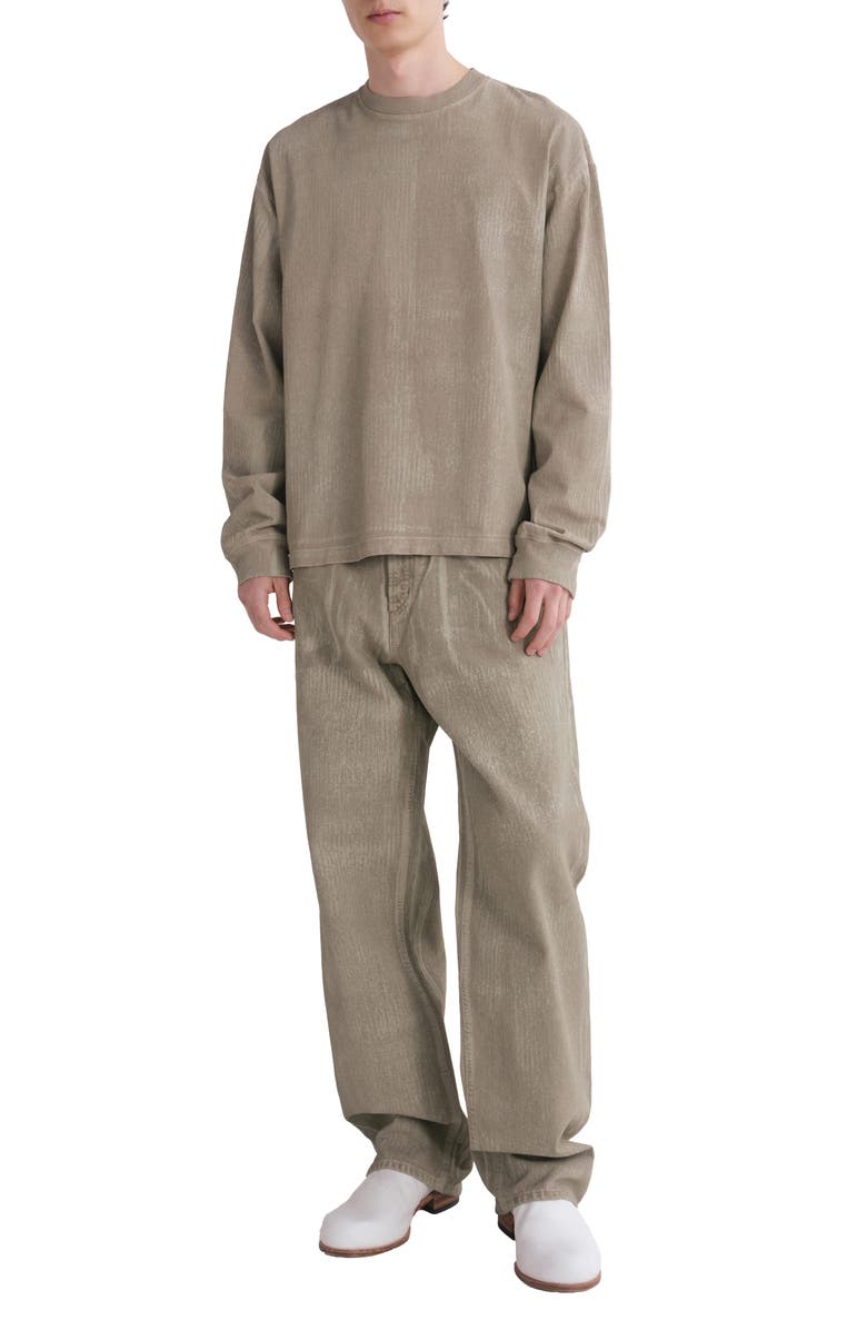 AGOLDE Asha Paint Print Long Sleeve T-Shirt, Alternate, color, Delta Mid Grey