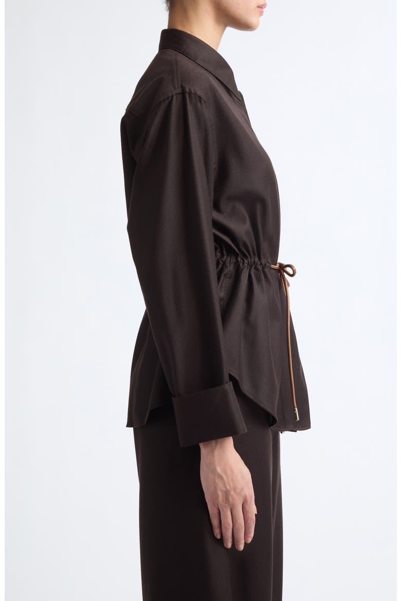 Fine Wool & Silk Drawstring Shirt, Alternate, color, 8810 DARK BROWN