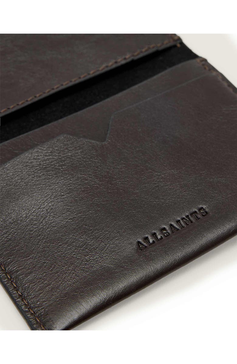 AllSaints Leather Bifold Wallet, Alternate, color, Bitter Brown