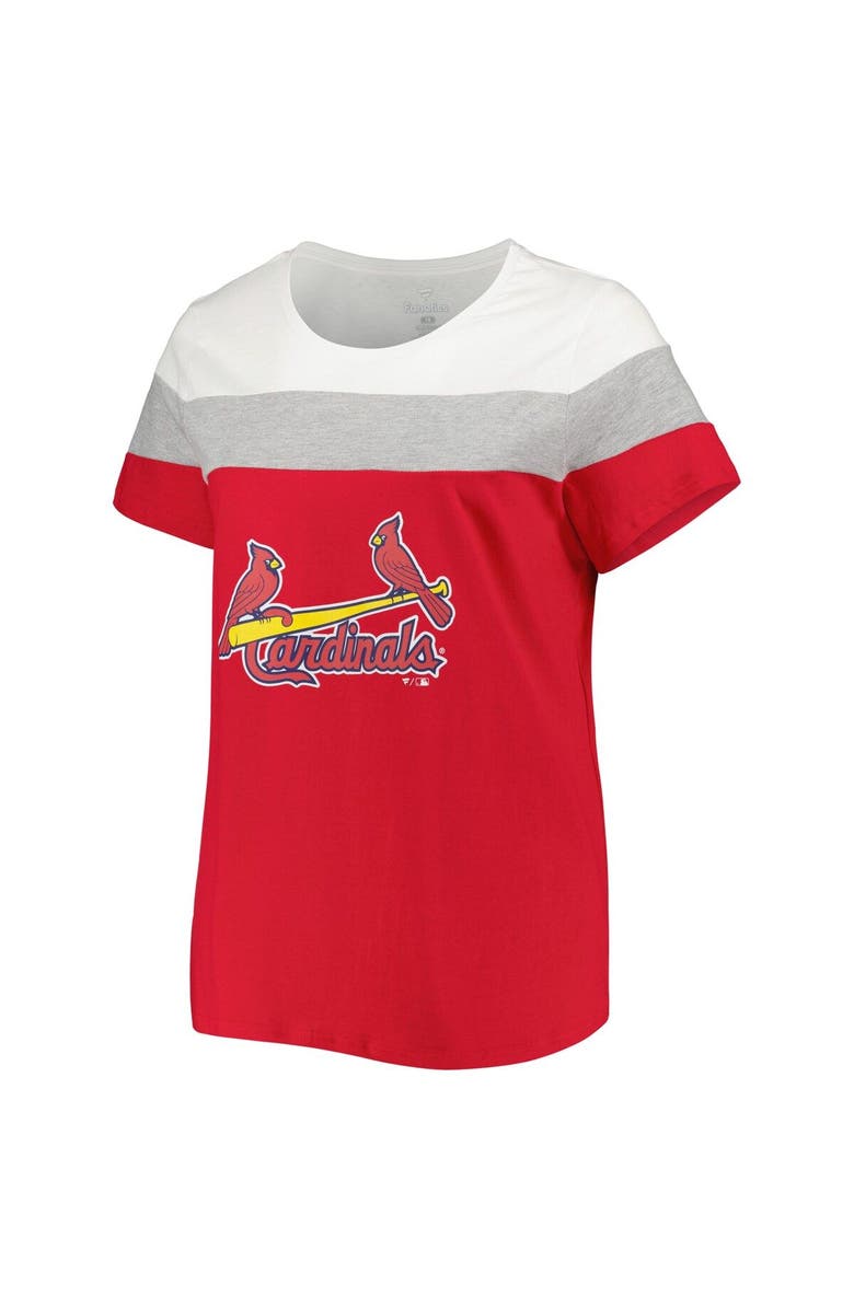 PROFILE Women's Red/Heather Gray St. Louis Cardinals Plus Size Colorblock T-Shirt, Alternate, color, Red