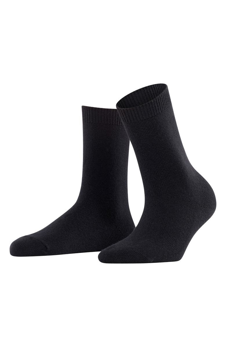 Falke Cosy Crew Socks, Alternate, color, Black