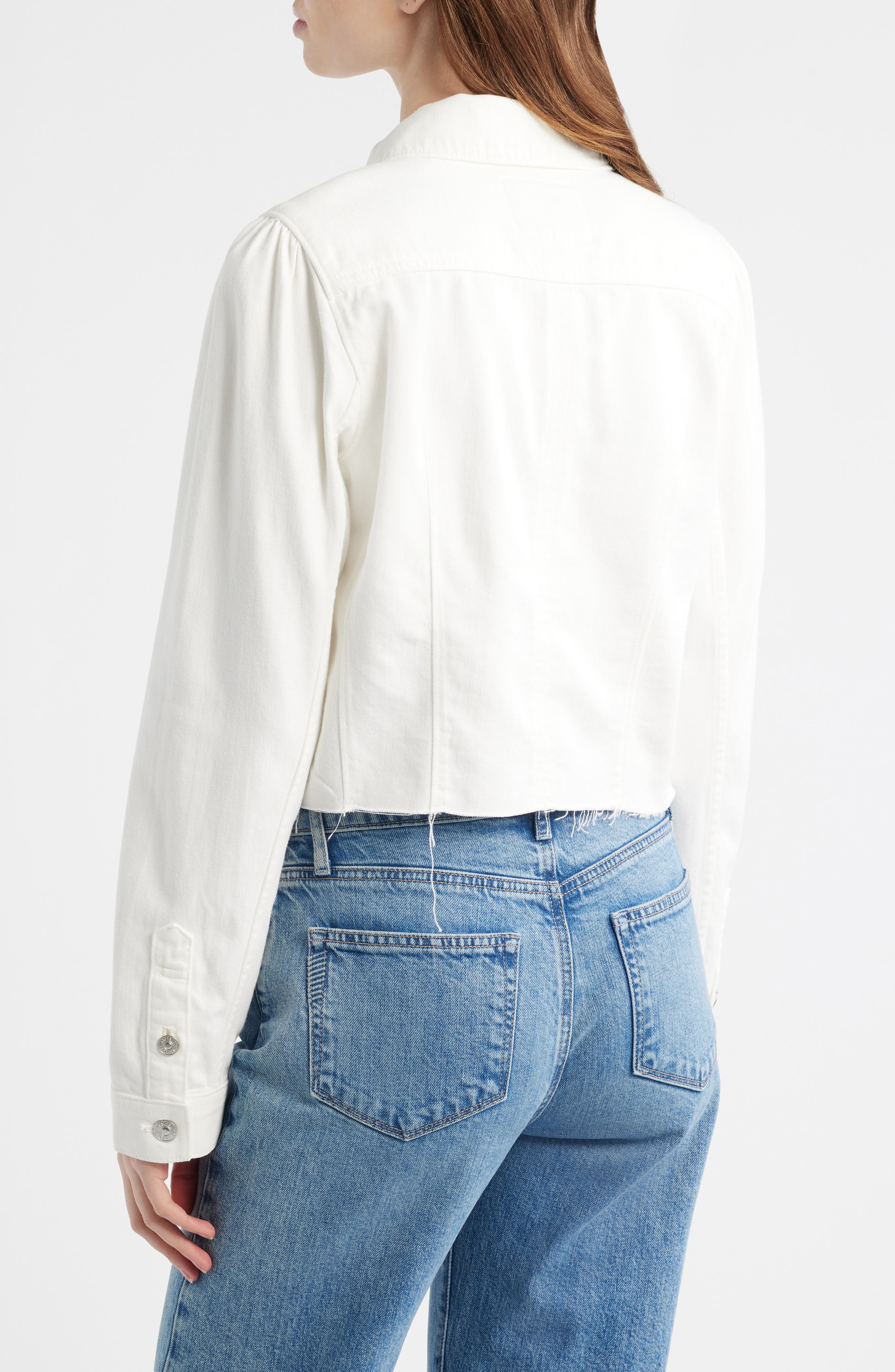 Pacey Raw Hem Crop Twill Jacket - image 2