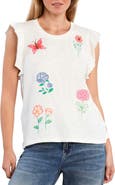 Billy T Aurora Petal Embroidered Sleeveless T-Shirt