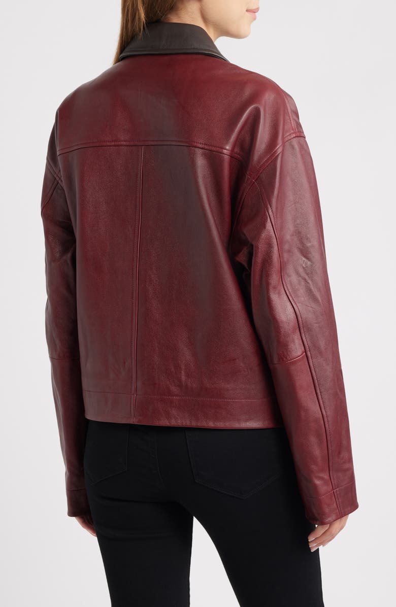 rag & bone Nonie Leather Jacket, Alternate, color, Burgundy