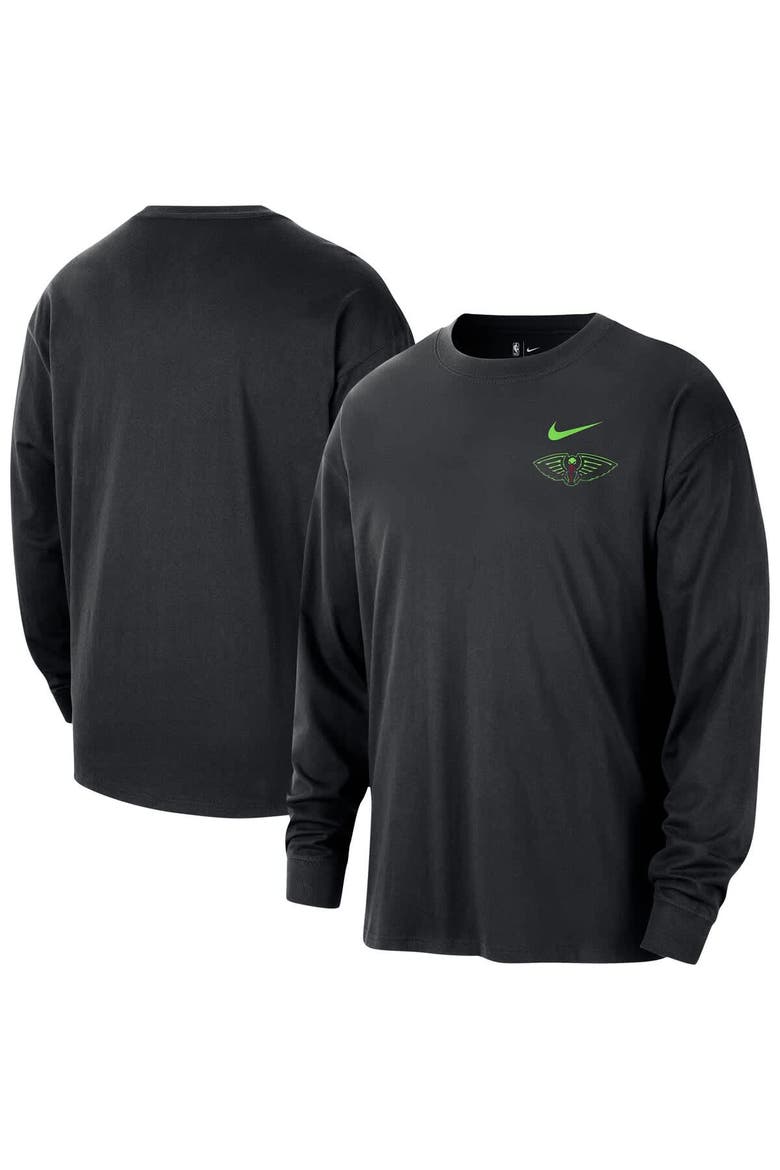 Men's Nike  Black New Orleans Pelicans 2025/26 City Edition Remix Essential Logo Long Sleeve T-Shirt, Main, color, Black