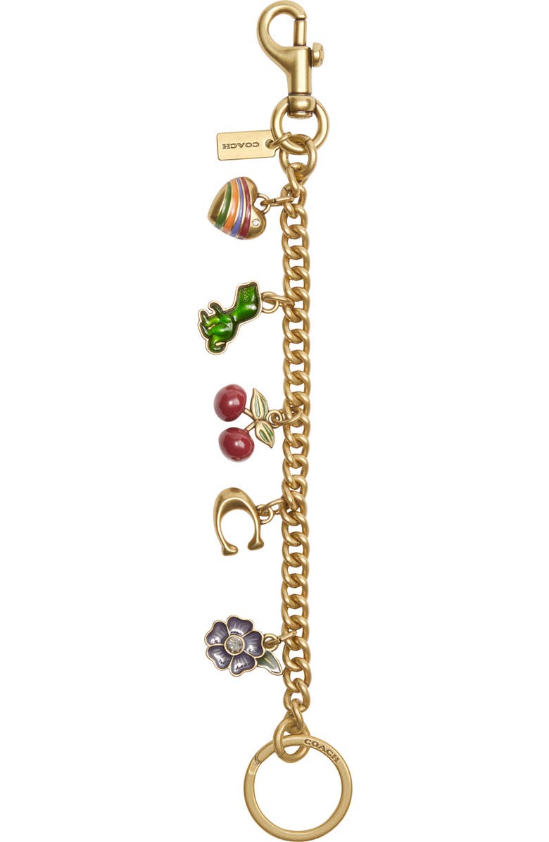 COACH Motif Chain Bag Charm, Main, color,