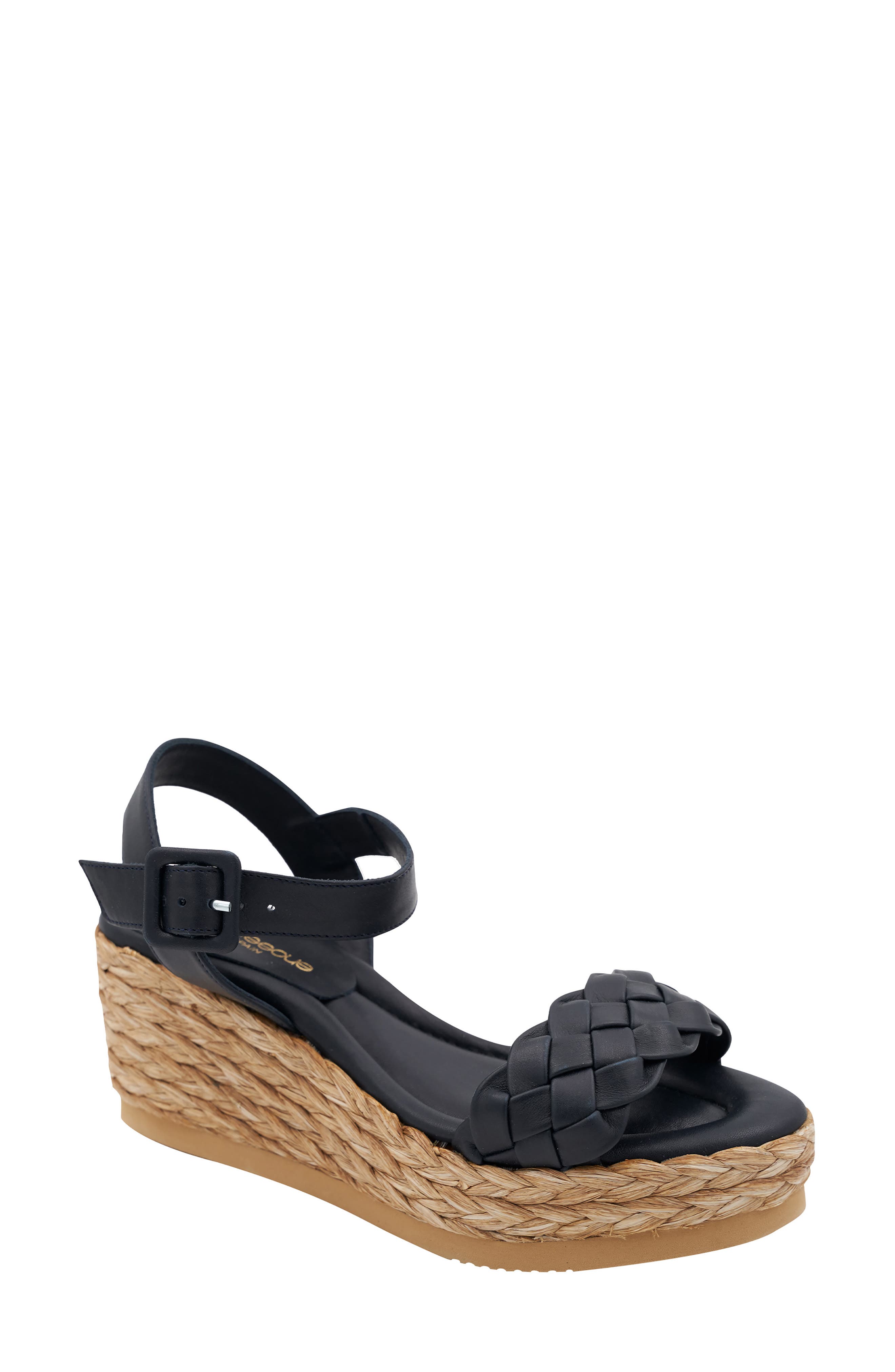 André Assous Cecilia Wedge Platform Sandal, Main, color, Black