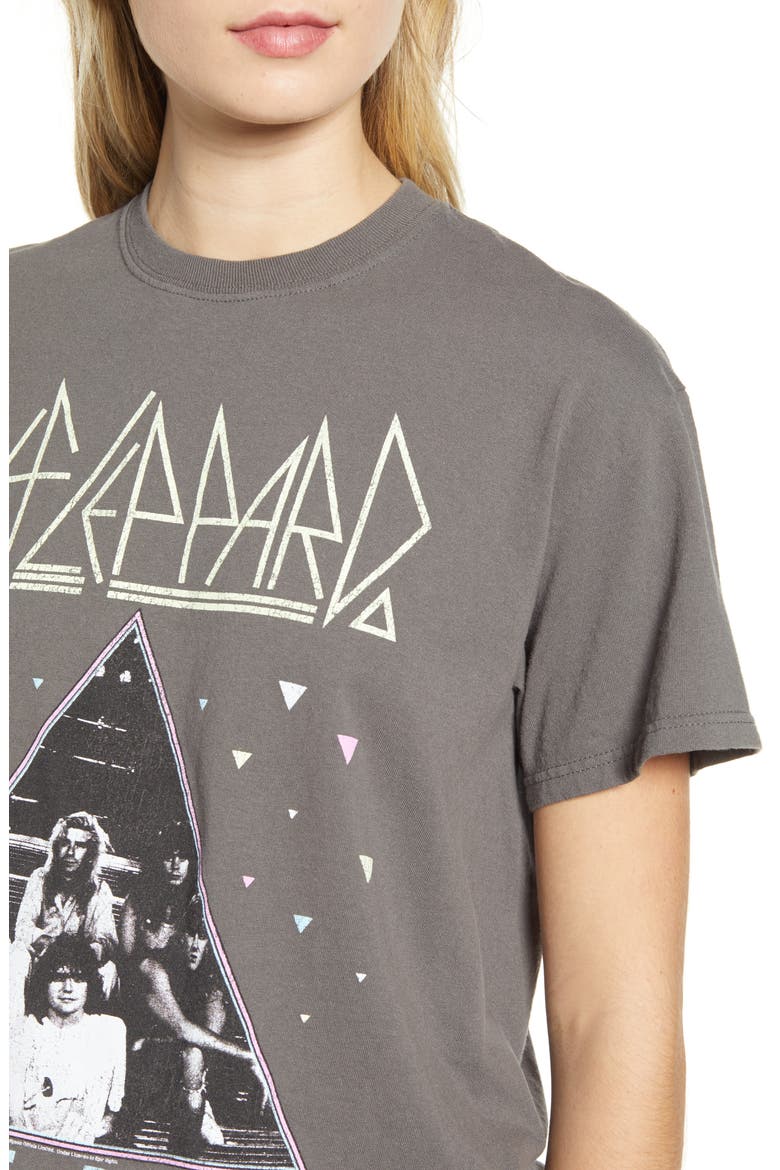 Def Leppard Oversize Tee, Alternate, color, STONE BLACK