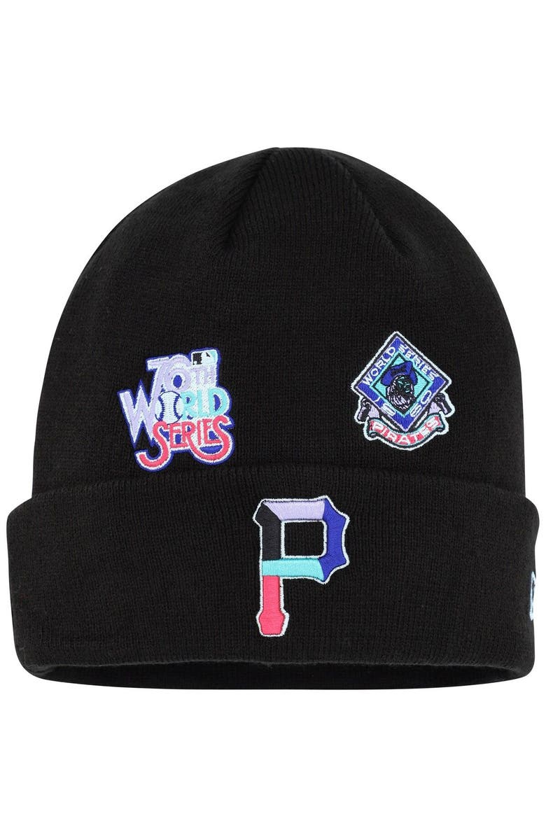 New Era Men's New Era Black Pittsburgh Pirates Polar Lights Cuffed Knit Hat, Main, color, Black