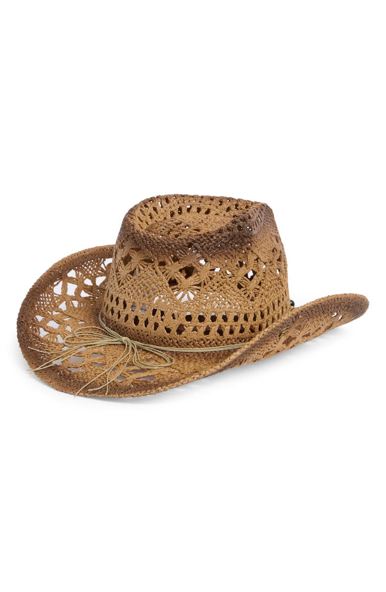 BP. Faded Straw Cowboy Hat, Alternate, color, Brown