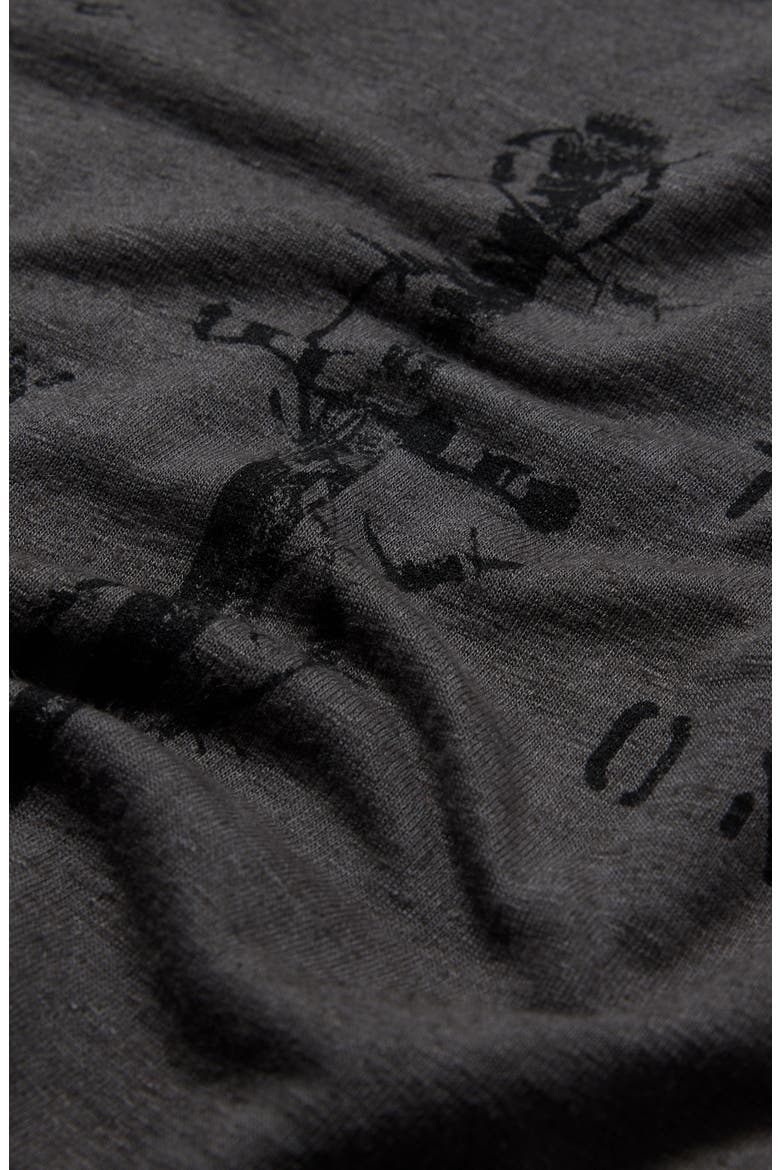 Distorted Sound Linen Blend Graphic Tee, Alternate, color, COAL
