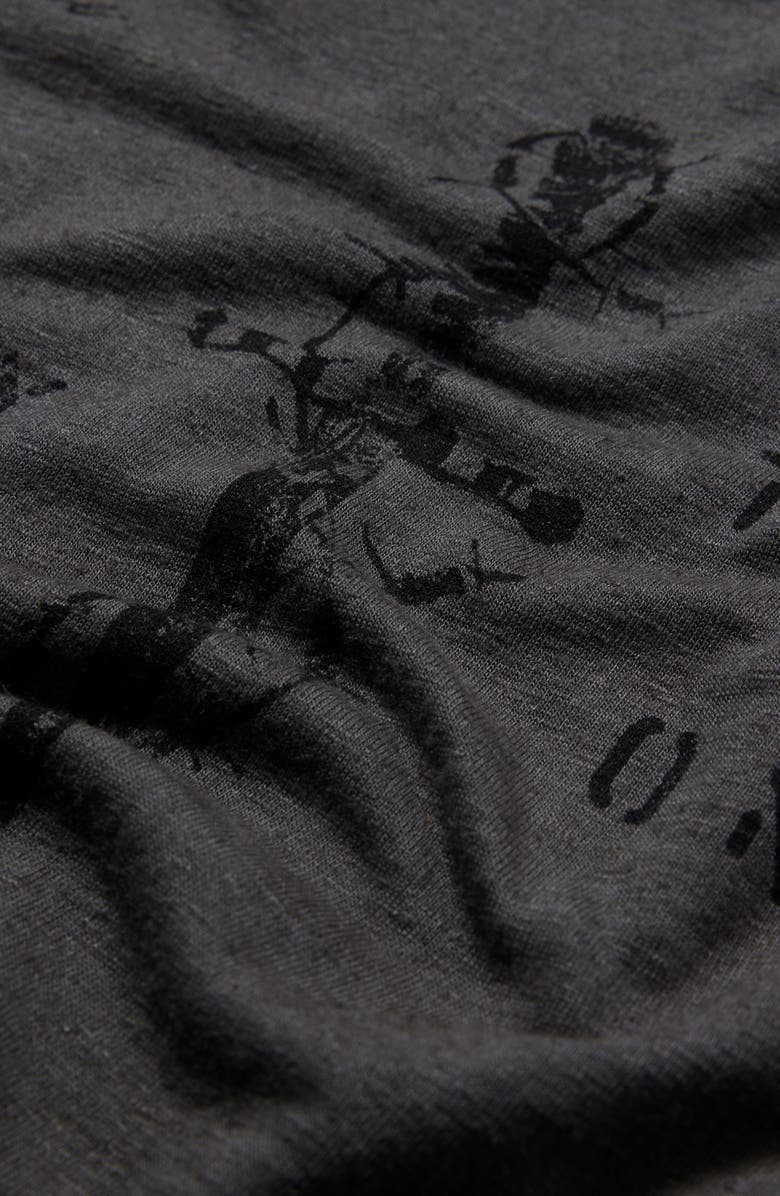 John Varvatos Distorted Sound Linen Blend Graphic Tee, Alternate, color, 