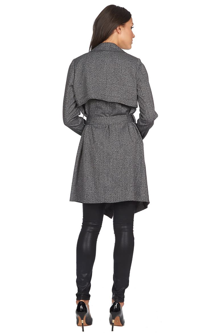Herringbone Trench Coat, Alternate, color, RICH BLACK
