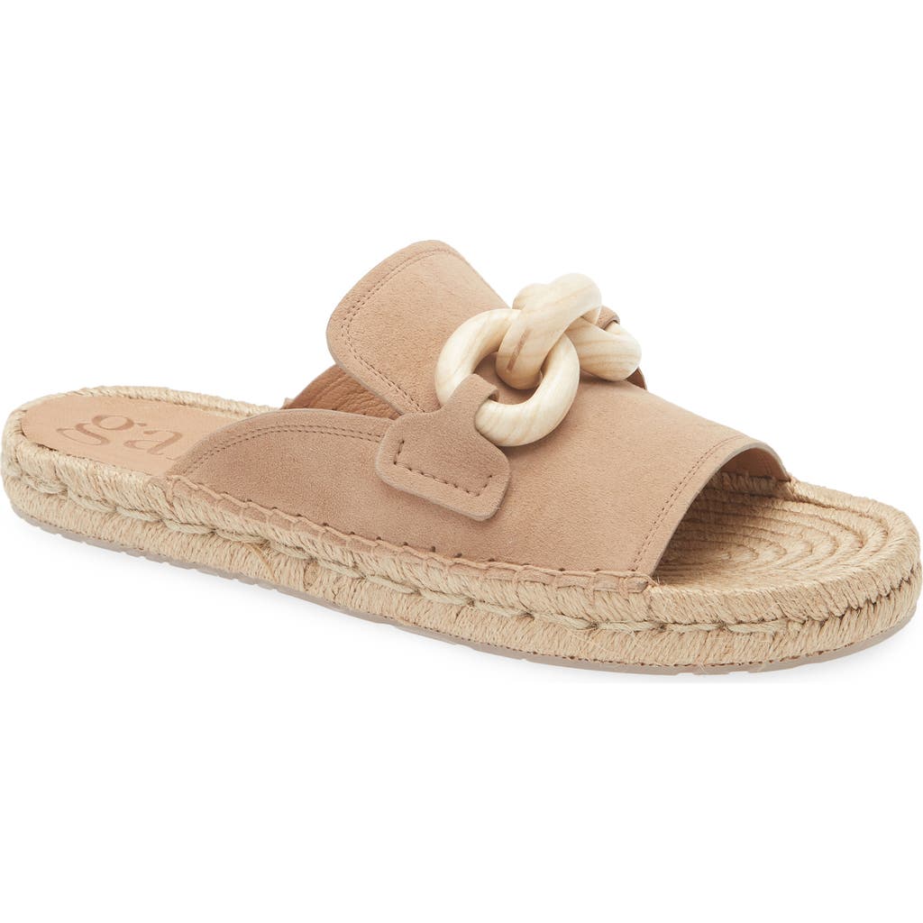 Shop Pedro Garcia Journey Slide Sandal In Beige Plush Suede