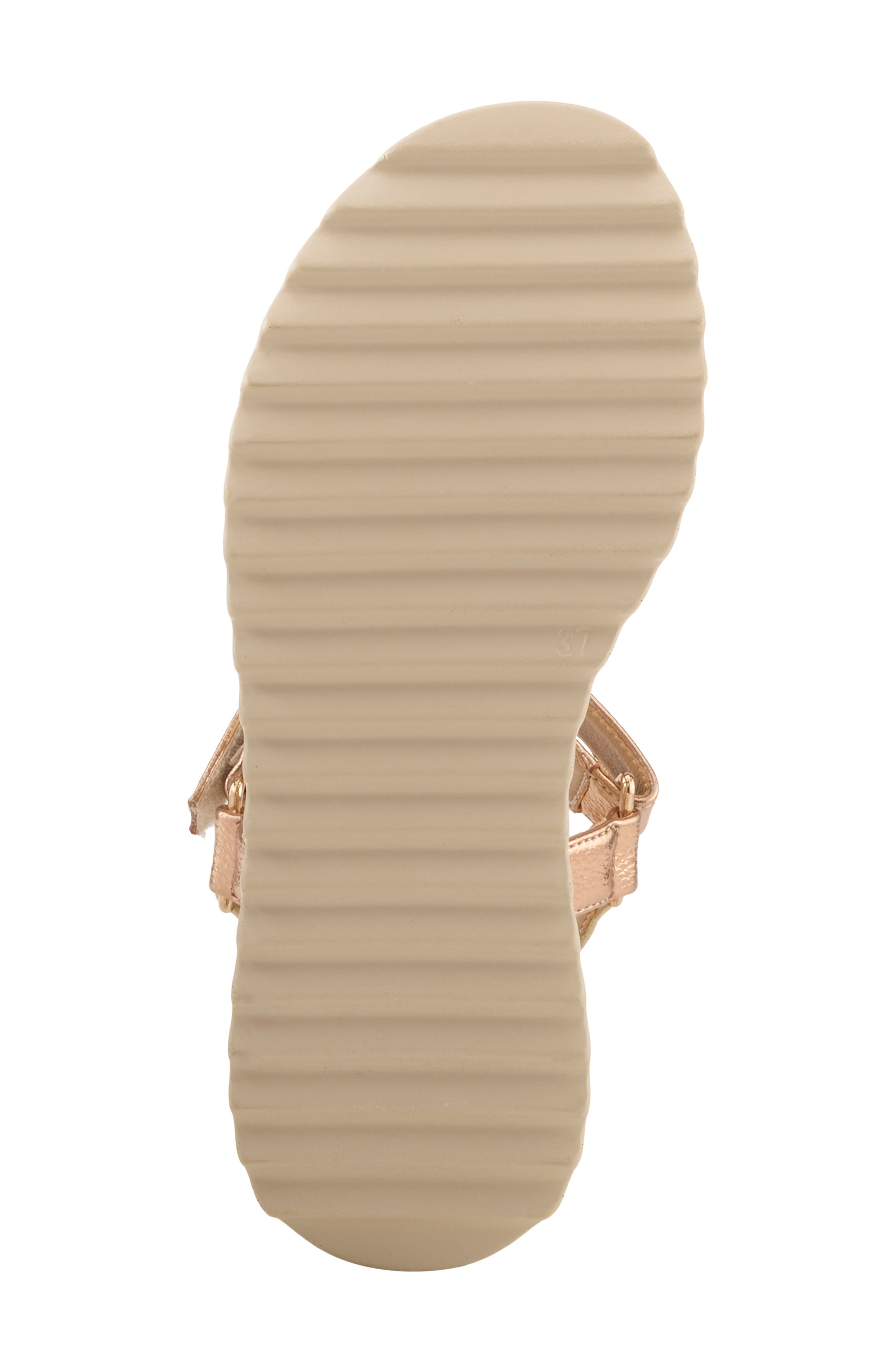 AZURA BY SPRING STEP Fabilosi Ankle Strap Wedge Sandal, Alternate, color, Champagne Multi