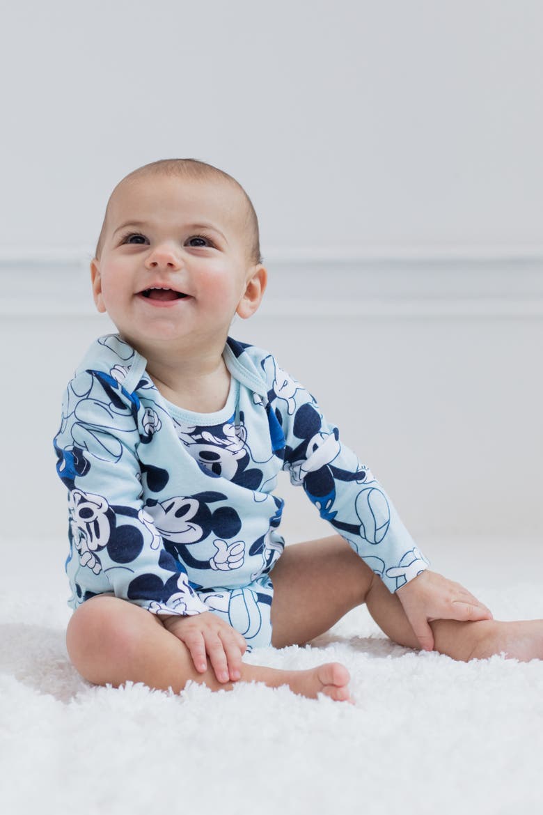 Mickey Mouse 5-Pack One Piece Bodysuits, Alternate, color, Mickey Blue