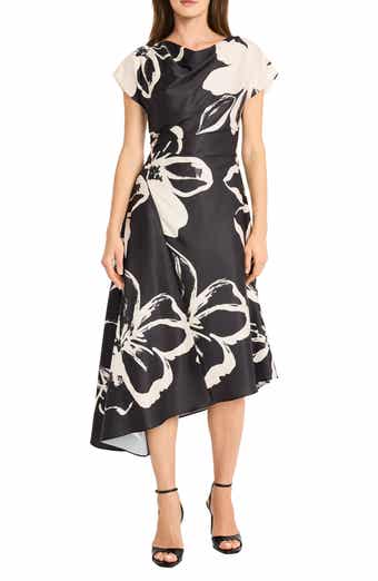 Maggy London Asymmetric Hem Midi Dress