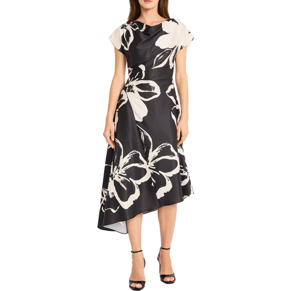 Maggy London Asymmetric Hem Midi Dress