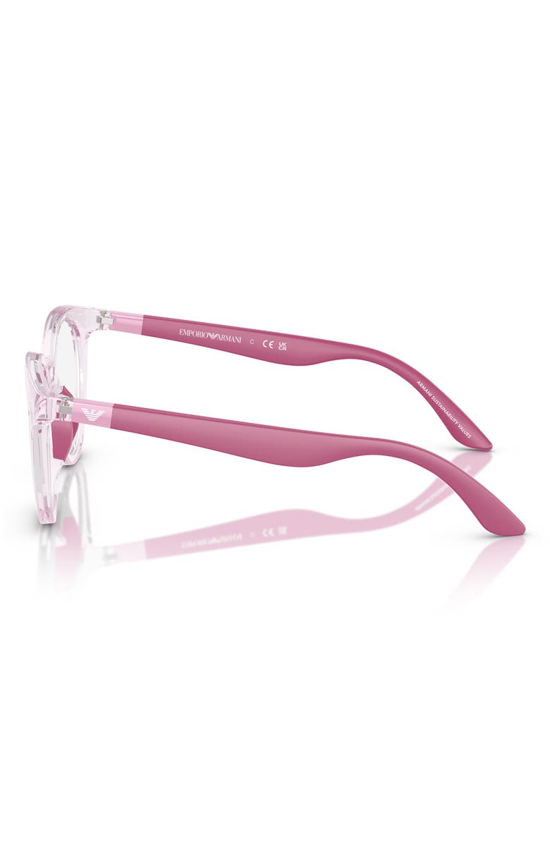 Emporio Armani 45mm Phantos Optical Glasses, Alternate, color, Shiny Pink / Demo Lens