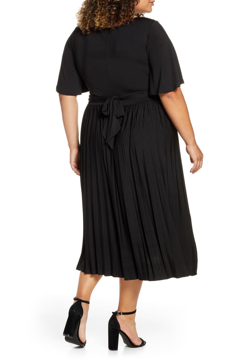 ELOQUII Wrap Waist Jersey Midi Dress, Alternate, color, 