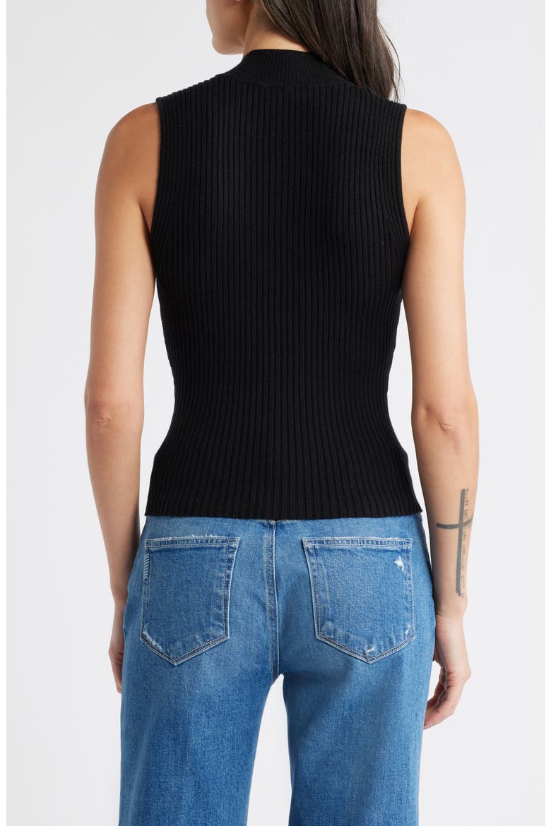 Fidelia Mock Neck Sweater Tank, Alternate, color, BLACK