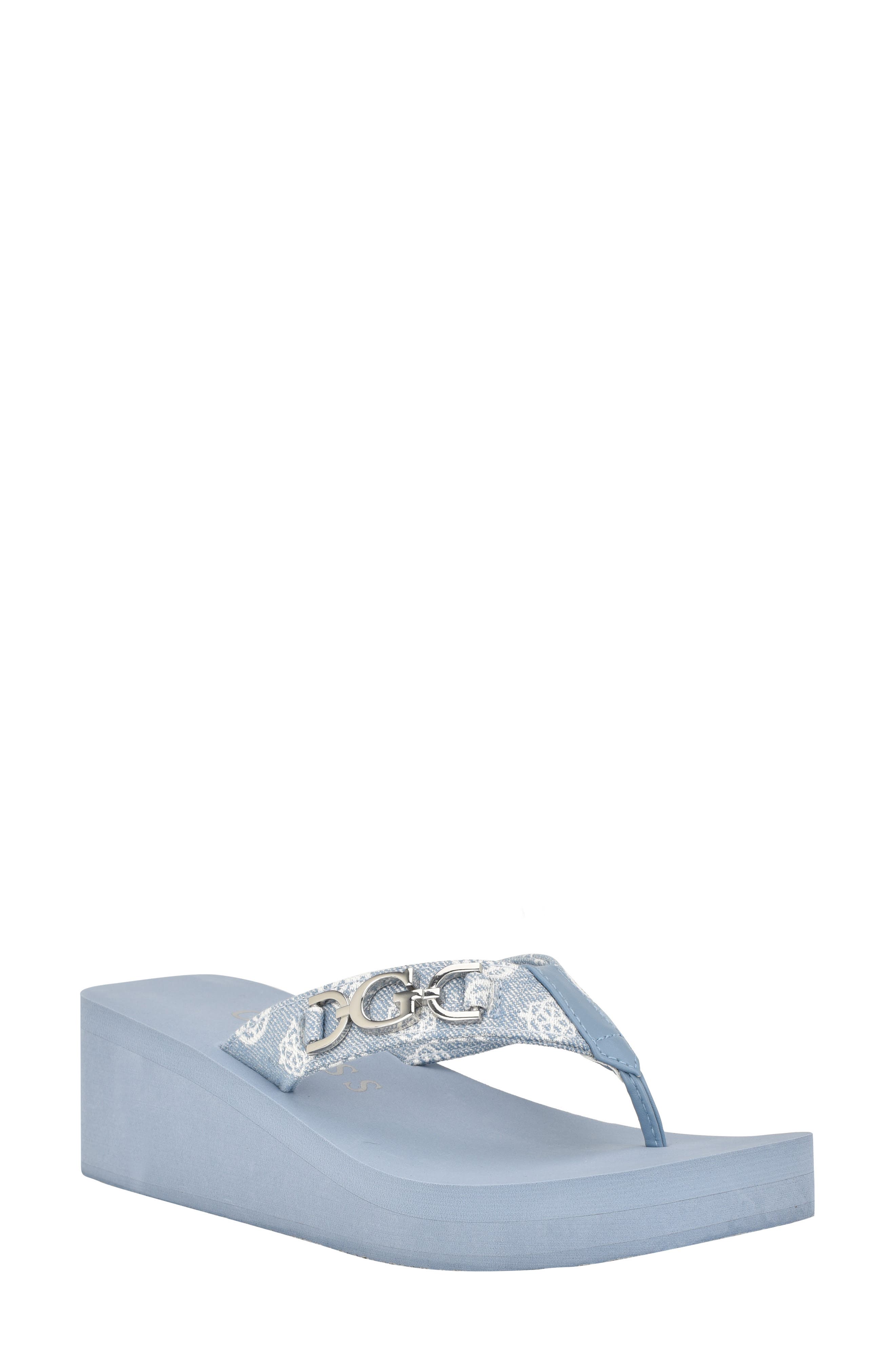 Edany Platform Wedge Flip Flop, Main, color, MEDIUM BLUE 421