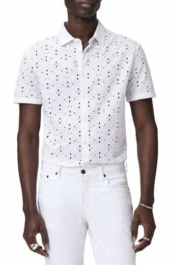 Sean Eyelet Cotton Short Sleeve Button-Up Shirt