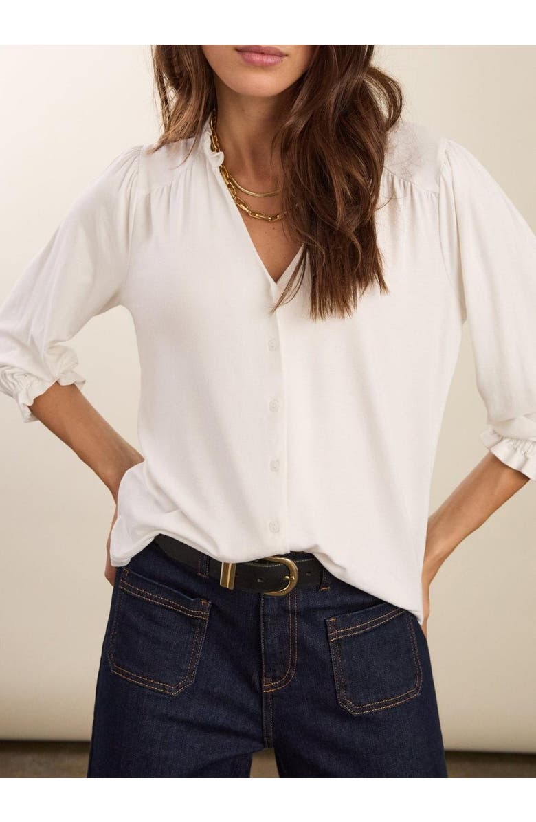 Baukjen Annie Ruffle Collar Blouse, Alternate, color, Pure White