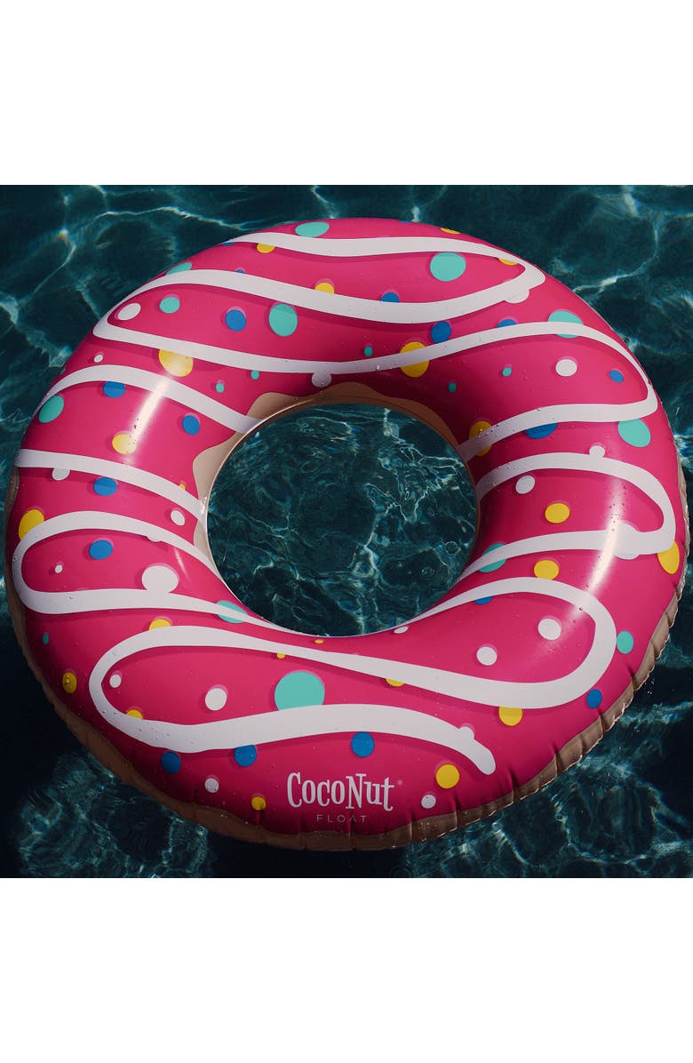 Coconut Float Pink Sprinkled & Glazed Donut 48 Inch Pool Ring Inflatable, Alternate, color, Pink
