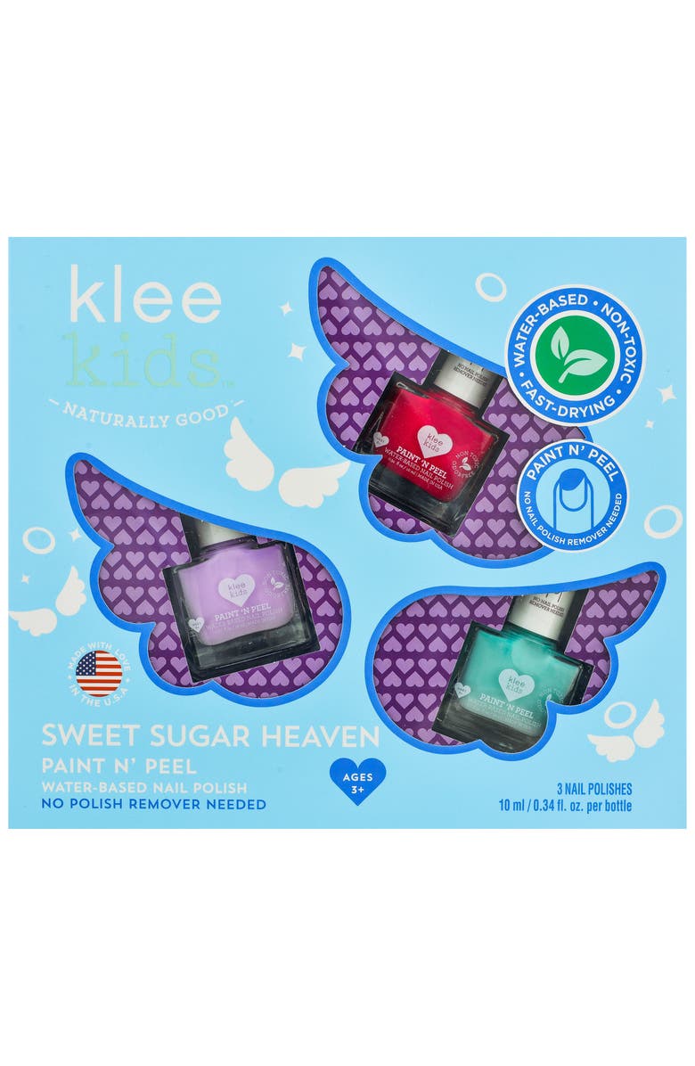 Klee Naturals Sweet Sugar Heaven - Kids' 3-PC Water-Based Nail Polish Kit, Alternate, color, Multi