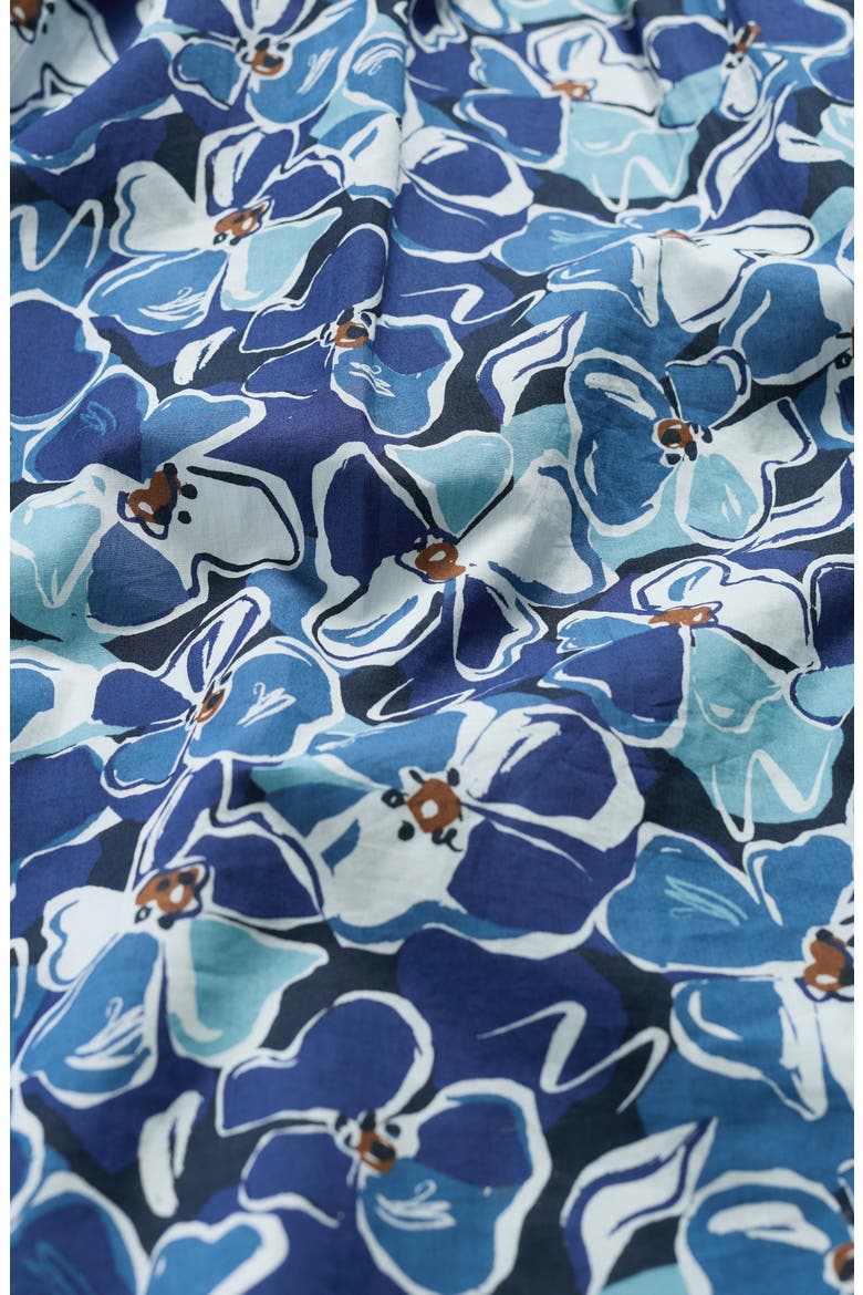 Floral Print Organic Cotton Midi Shirtdress, Alternate, color, CAMPION BLOOM WASHED MARINE