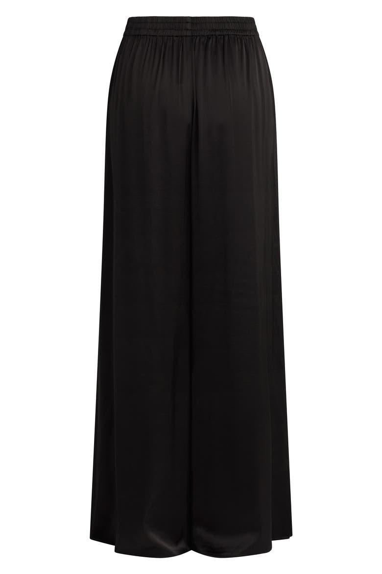 Tribeca Wide Leg Satin Pants, Alternate, color, BLACK