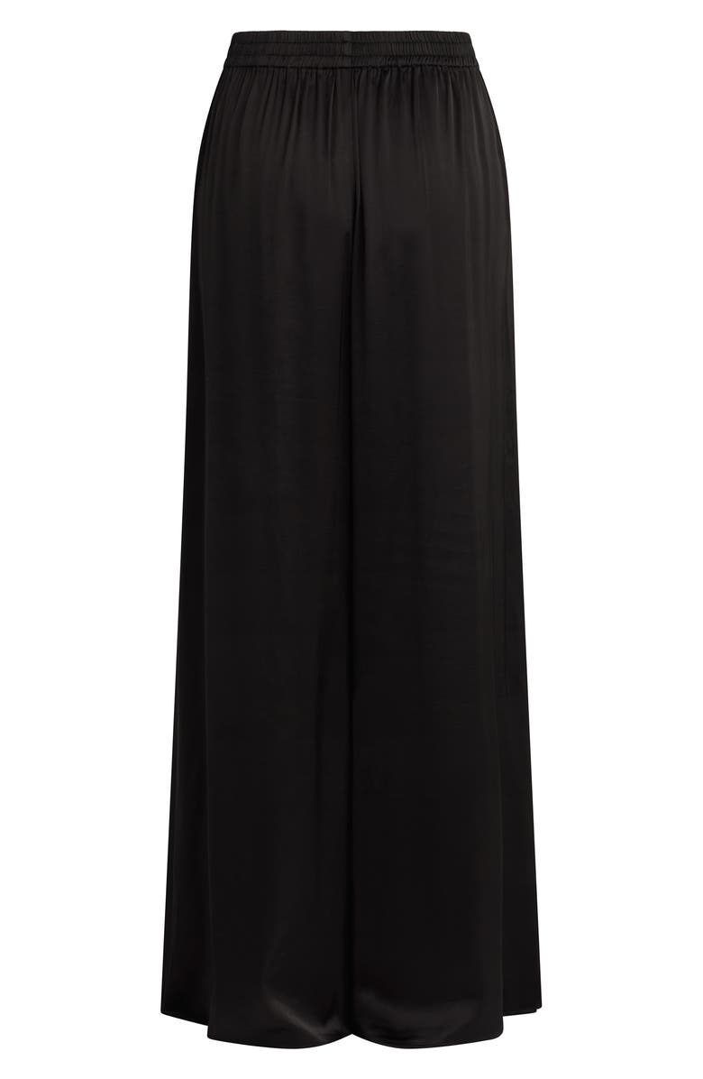 Favorite Daughter Tribeca Wide Leg Satin Pants, Alternate, color, Black