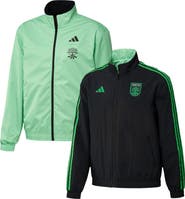 adidas Men's adidas Black/Green Austin FC 2023 On-Field Anthem Full-Zip Reversible Team Jacket