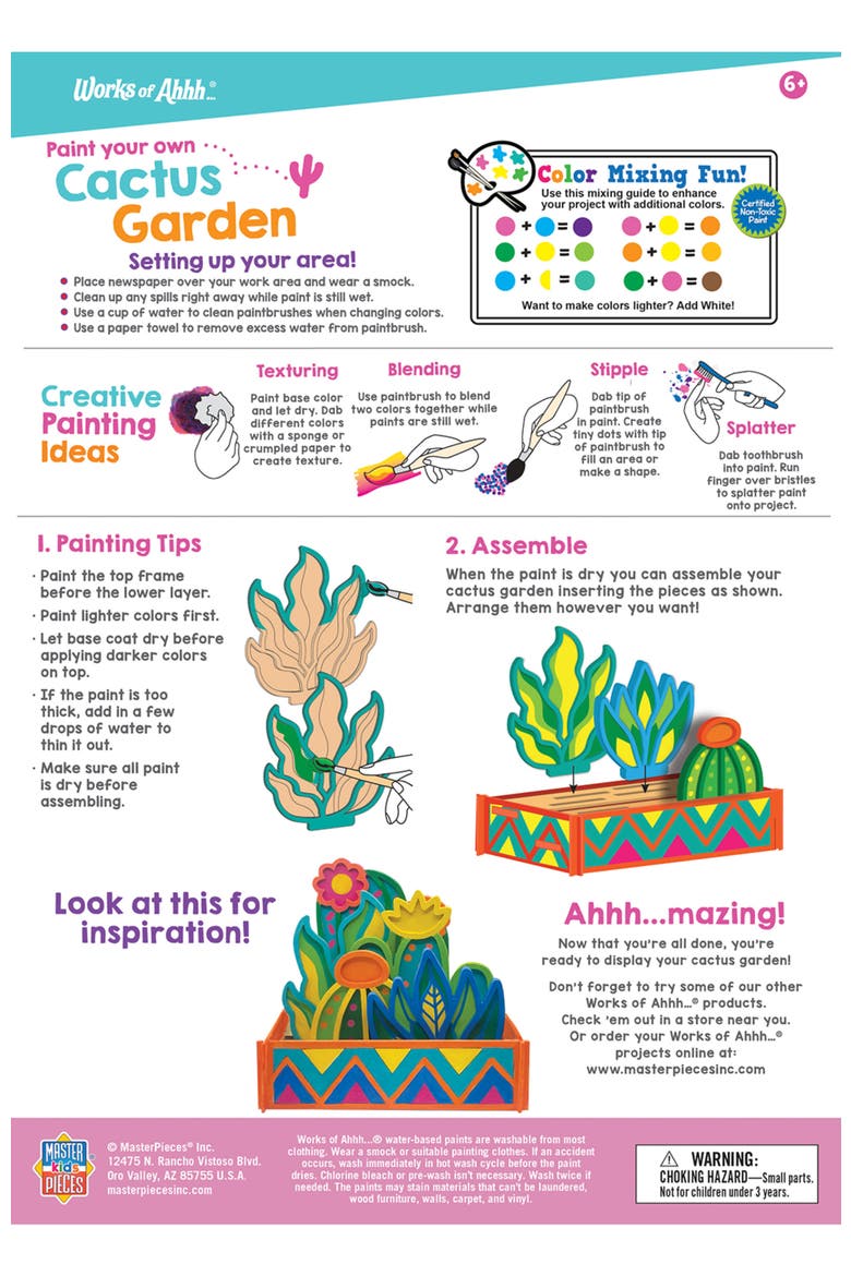 Cactus Garden Wood Craft Kit, Alternate, color, Multicolor