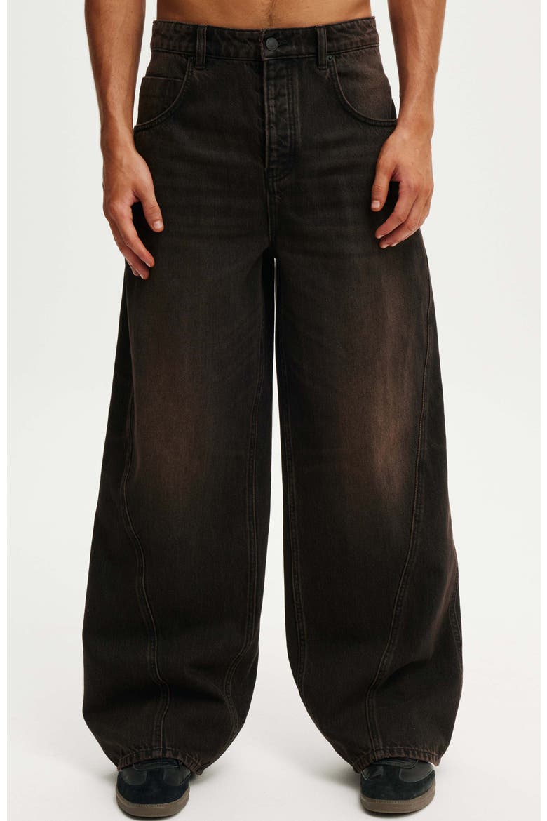 Men's Super Baggy Balloon Jean, Main, color, Burnt Black