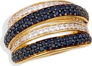 SAVVY CIE JEWELS Semiprecious Stone & White Sapphire Crossover Ring