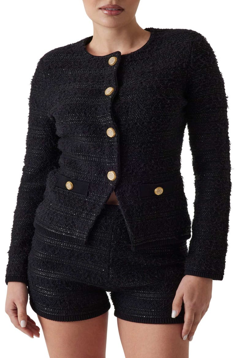 Clara Texture Cardigan, Main, color, BLACK-BLACK