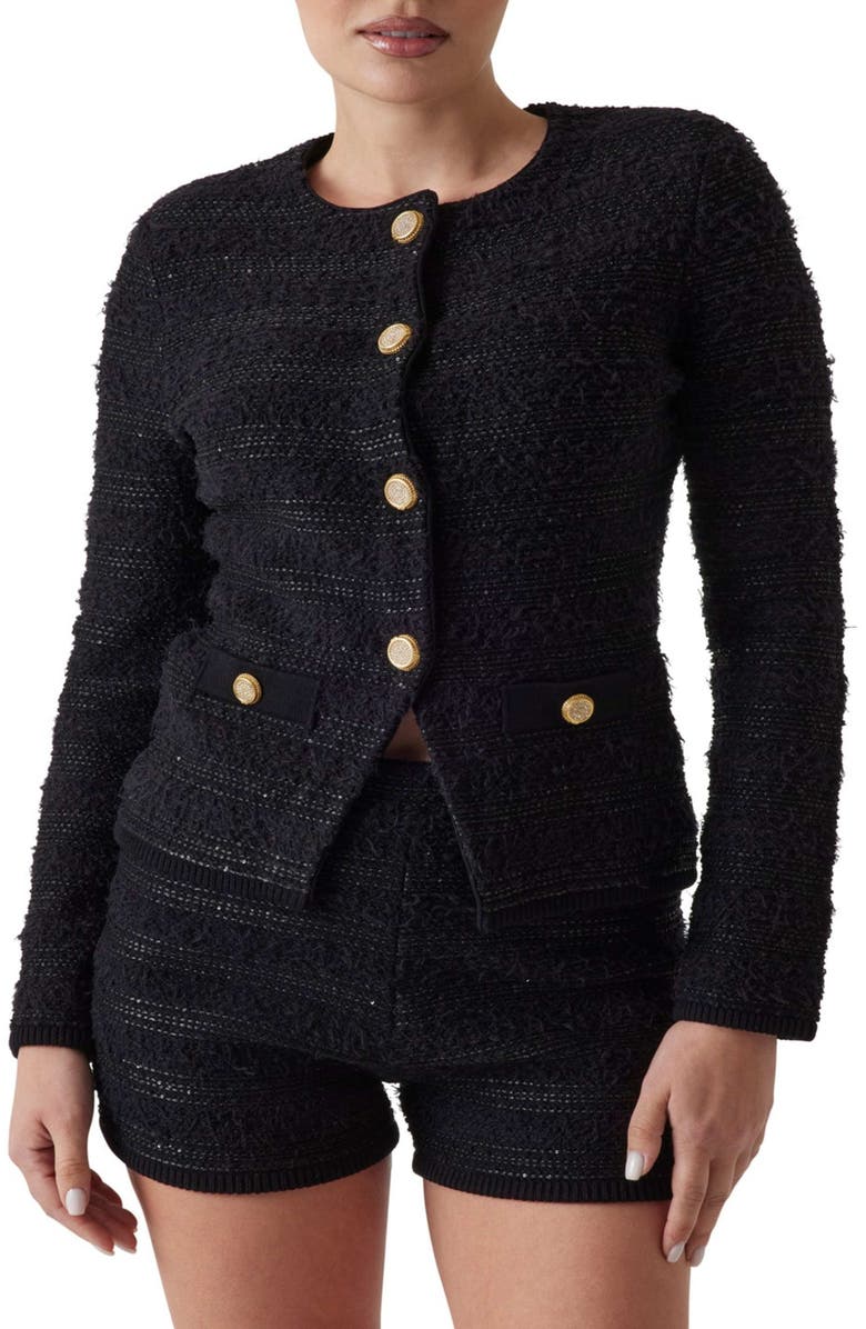 Marciano Clara Texture Cardigan, Main, color, Black-Black