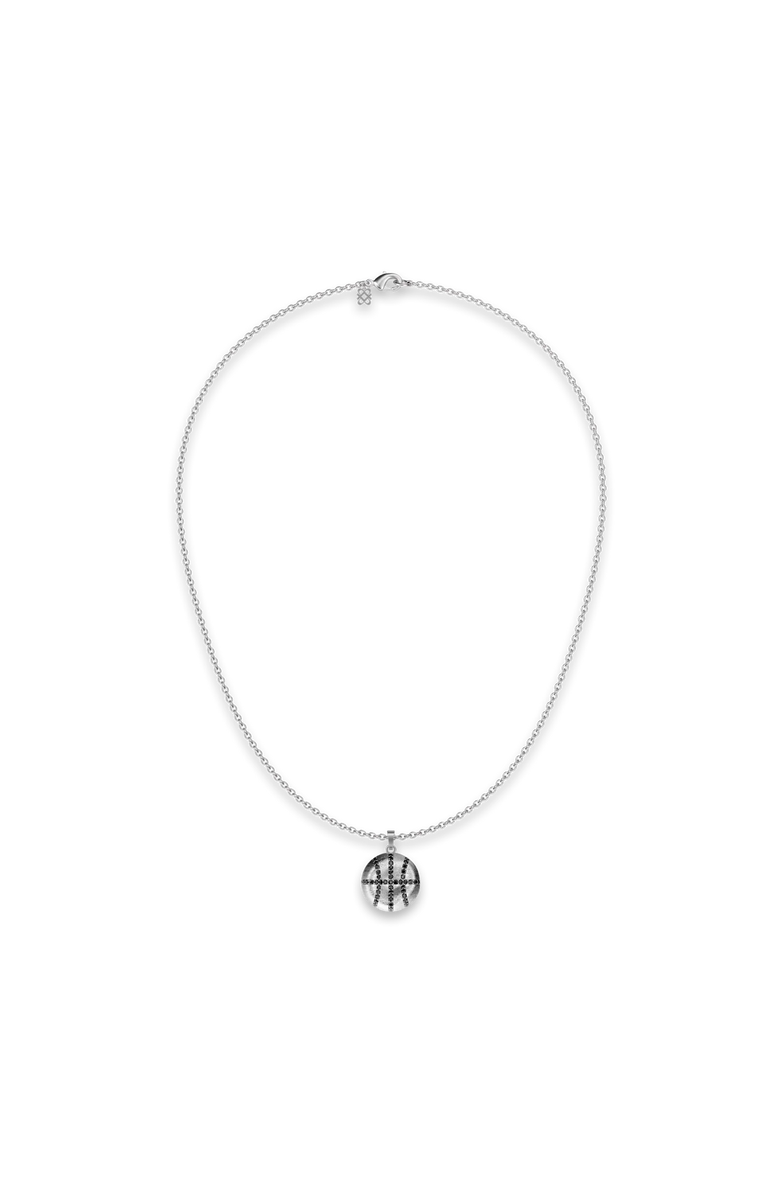 PASCAL The Basketball Leaking Ball Diamond Pavé Necklace, Alternate, color, Silver / Black Diamond