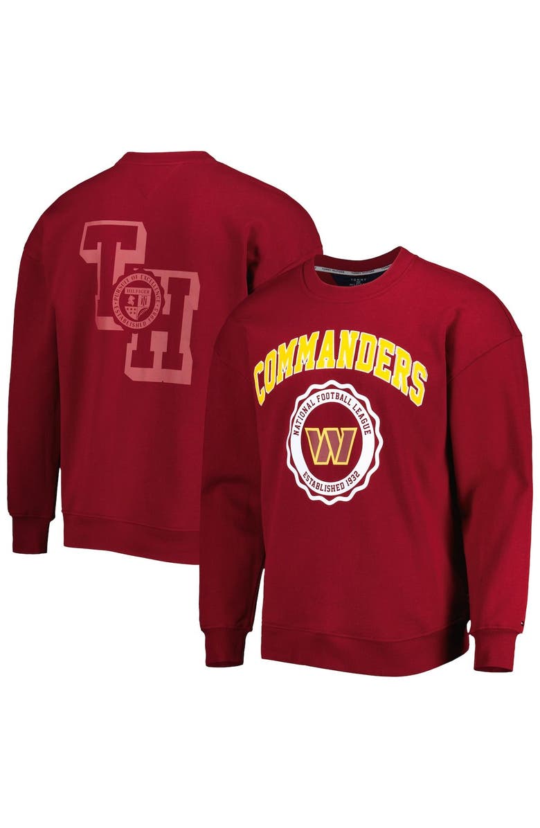 Tommy Hilfiger Men's Tommy Hilfiger Burgundy Washington Commanders Ronald Crew Sweatshirt, Main, color, Burgundy