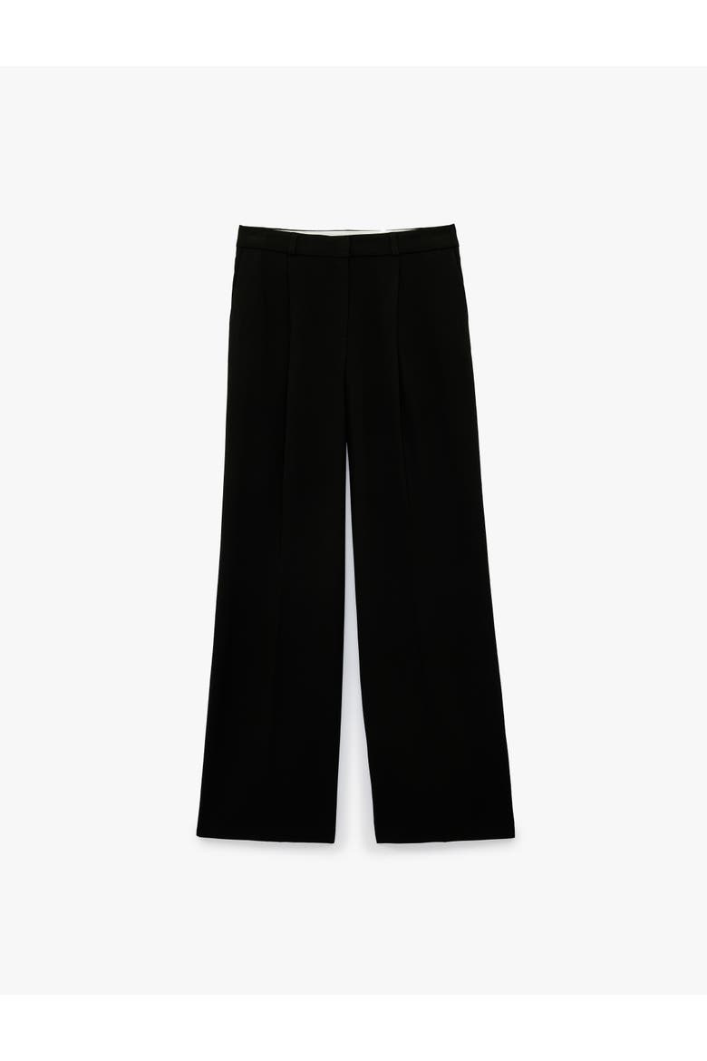 High Rise Wide Leg Tailored Trousers with Pockets, Alternate, color, BLACK