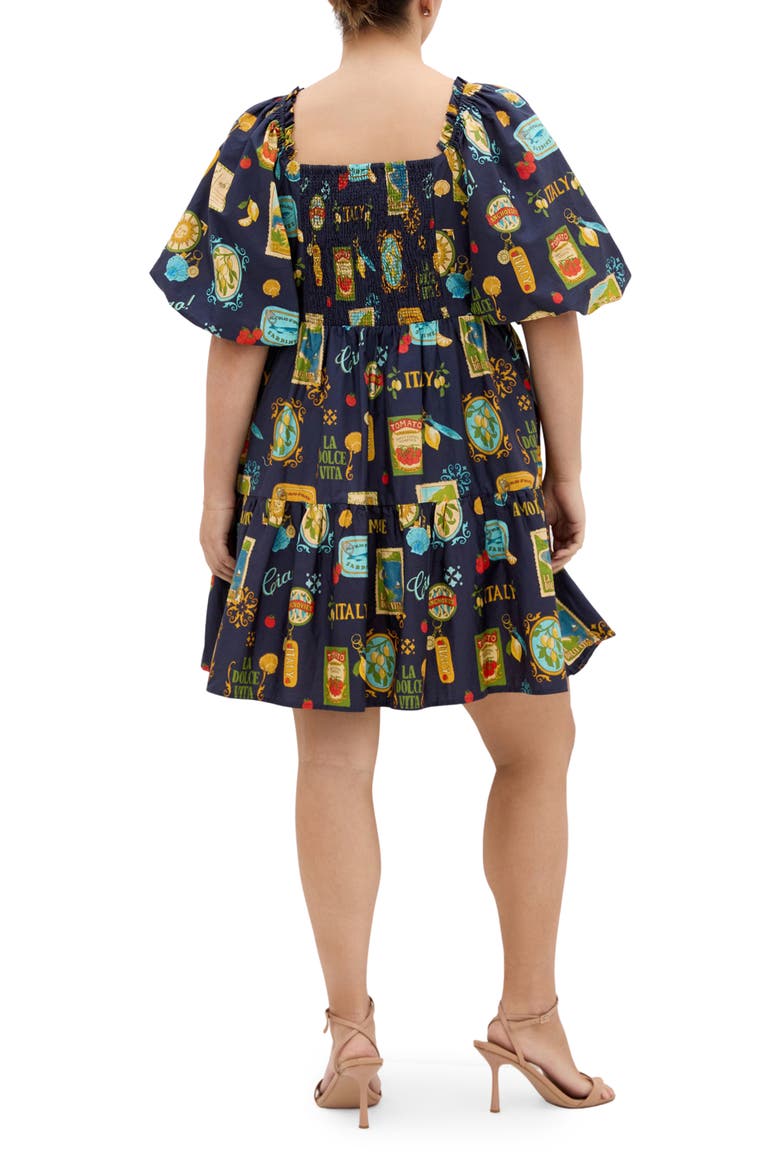 Fantasy Amalfi Print Tiered Minidress, Alternate, color, NAVY LA DOLCE