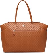 ELLE Compass 32L Vegan Leather Monogram Weekender Duffel Bag